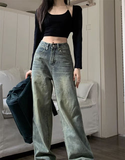 Zipper Button Closure Jeans
