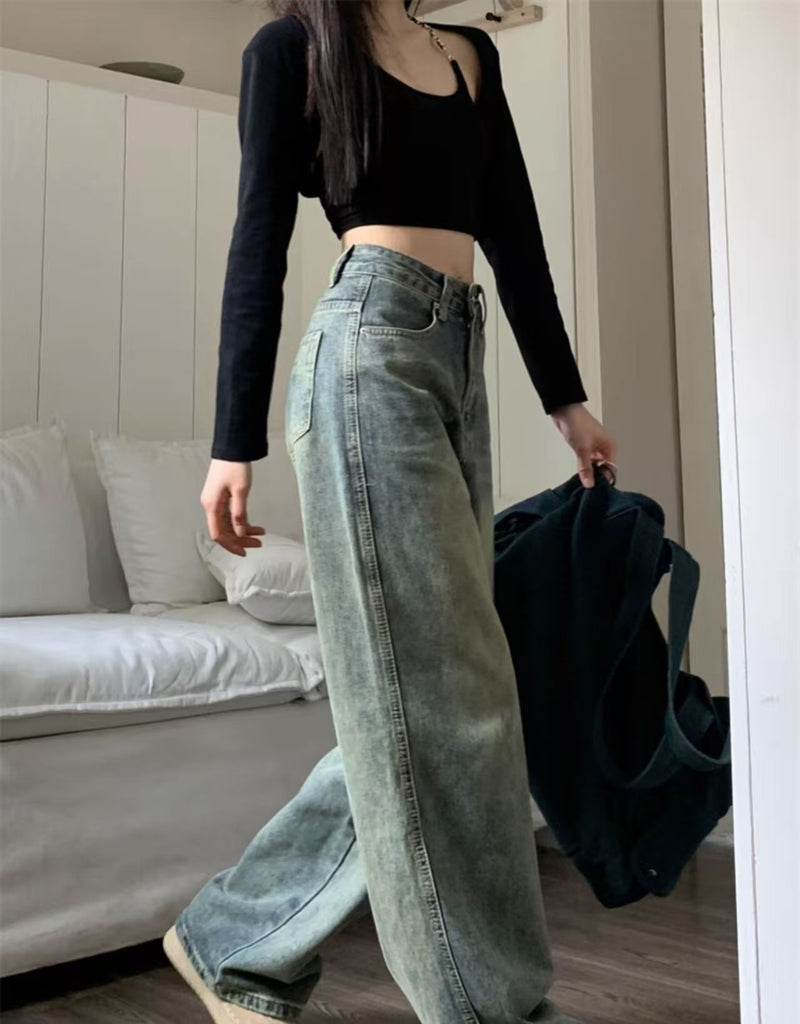 Zipper Button Closure Jeans