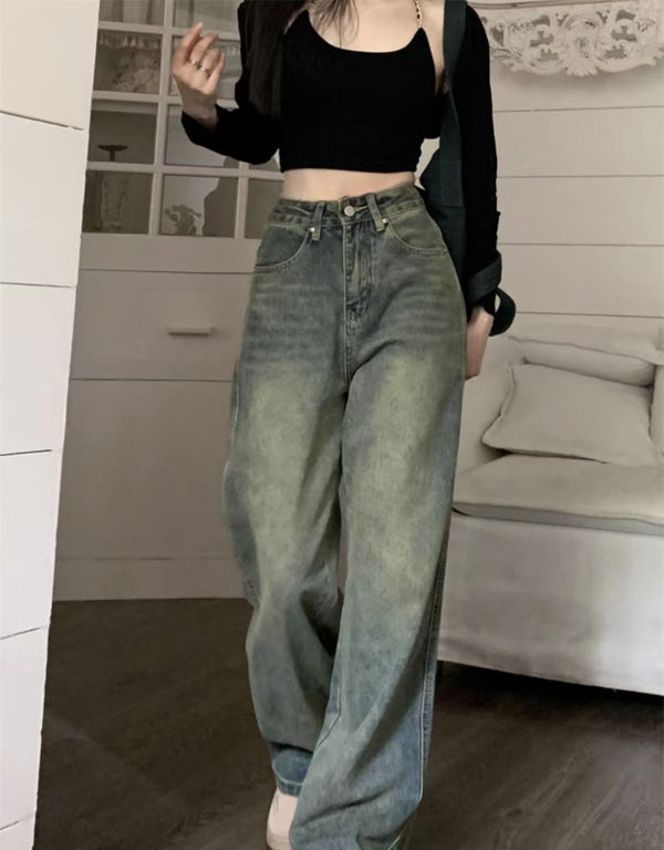 Zipper Button Closure Jeans