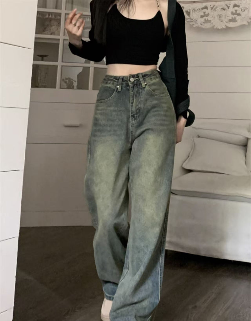 Zipper Button Closure Jeans