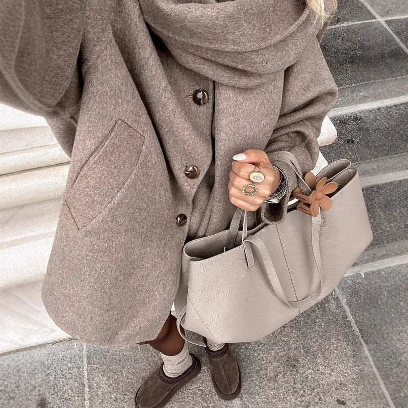 Detachable Scarf Collar Short Coat