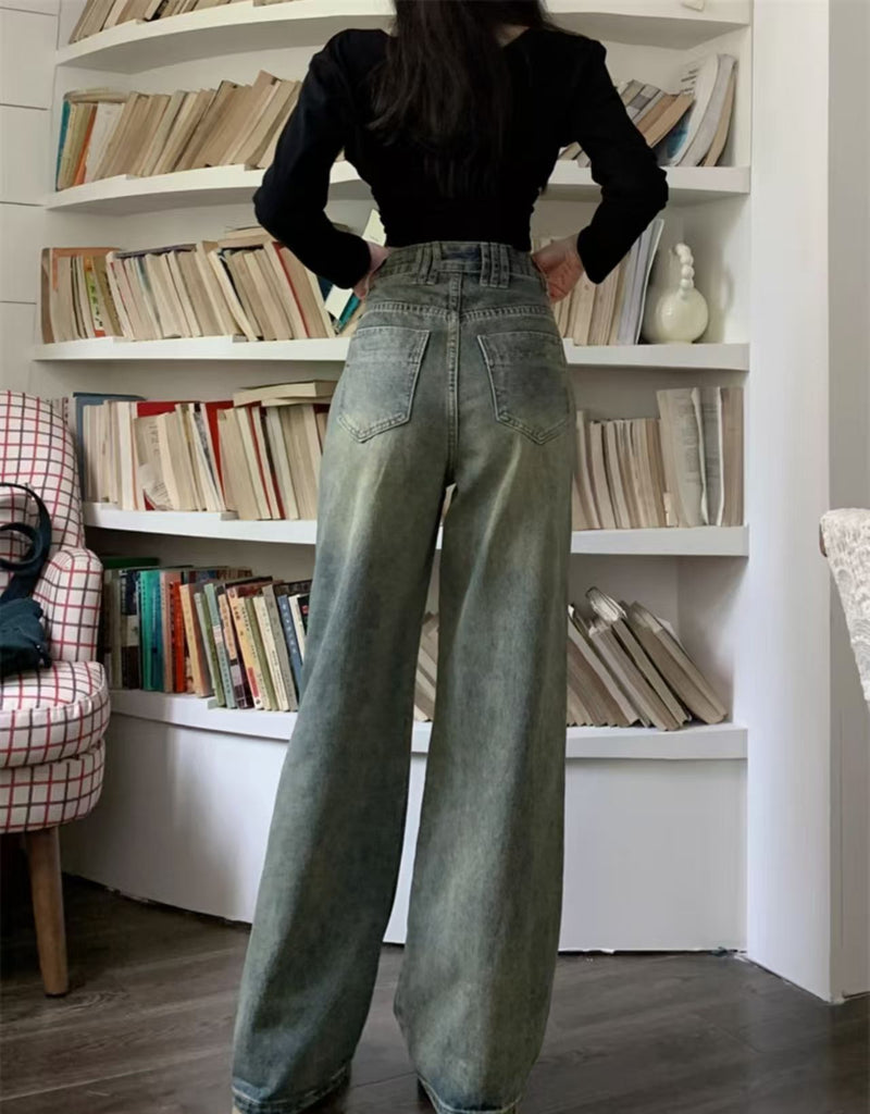 Zipper Button Closure Jeans